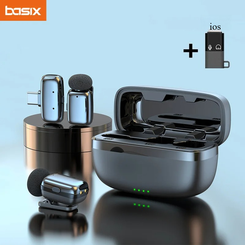 Wireless Charger - Wireless Lavalier Microphone Set with Charging
