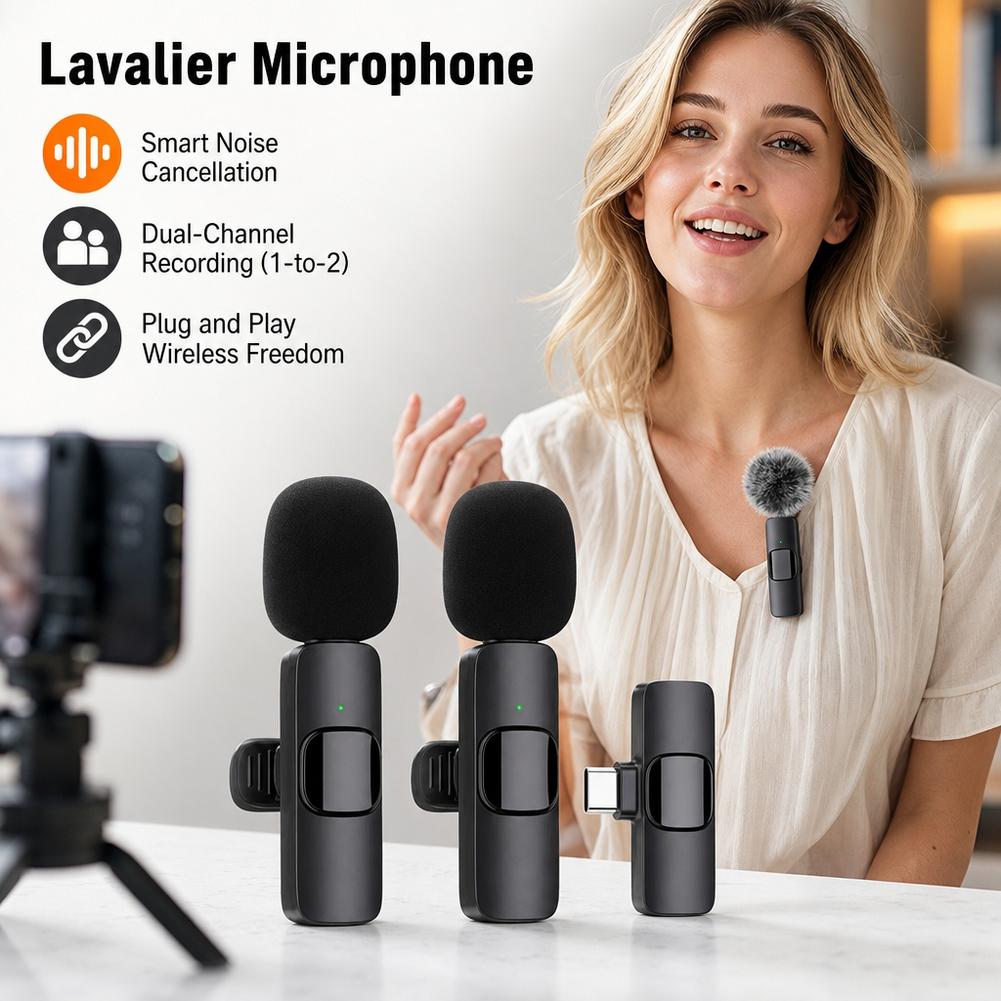 Usb Charger - Wireless Lavalier Microphone 1 to 2