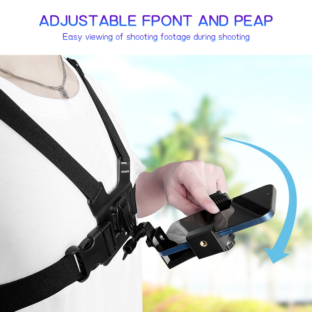 Cable Organizer - Chest Mount Phone Strap Holder Adjustable