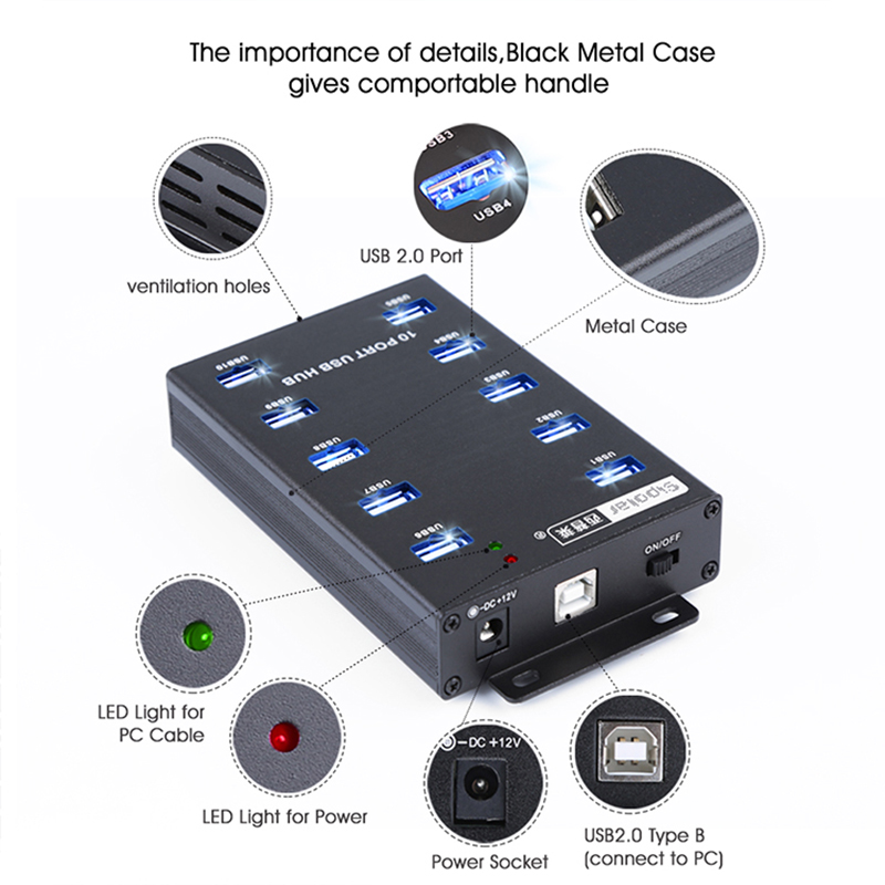 Sipolar Usb Desk Hub A-300 10  - Usb Hub recension och pris