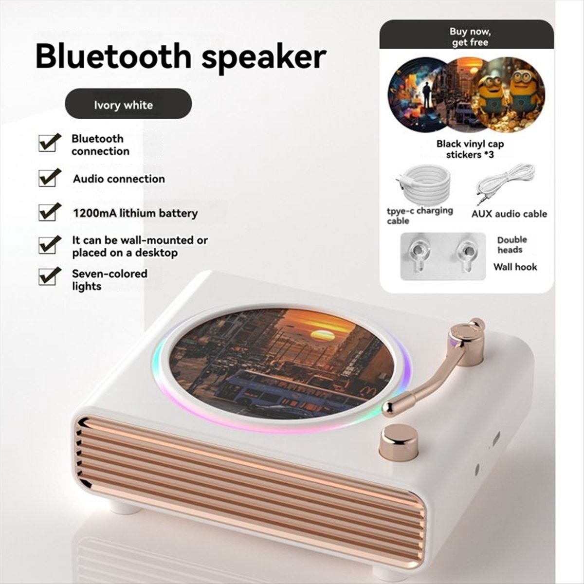*X07A Portable Retro White Blu - Bluetooth Speaker recension och pris