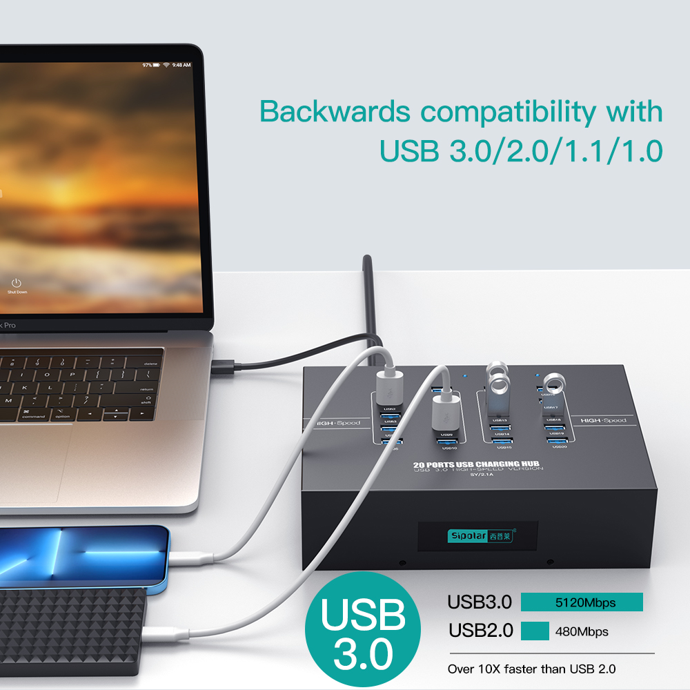20-Port USB 3.0 Charging Hub w - Usb Hub recension och pris