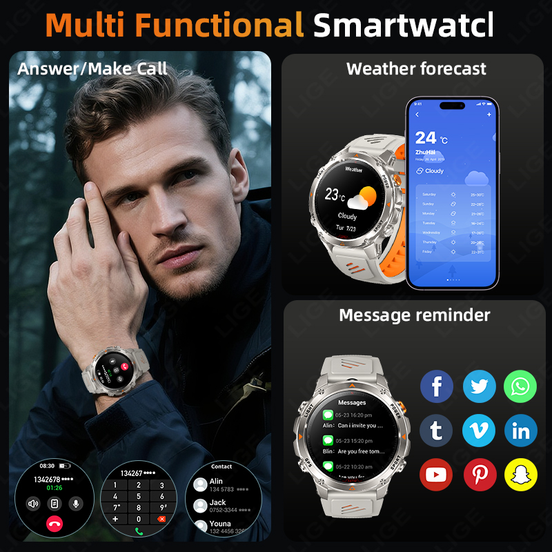 LIGE Rugged GPS Track Smart Wa - Smart Watch recension och pris