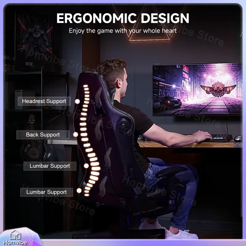 Ergonomic Gaming Chair with Bl - Bluetooth Speaker recension och pris