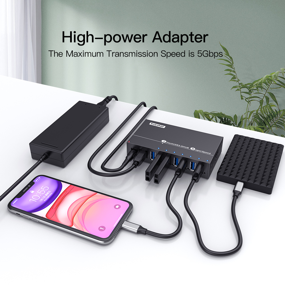 A173 7 Ports USB3.0 Metal Indu - Usb Hub recension och pris